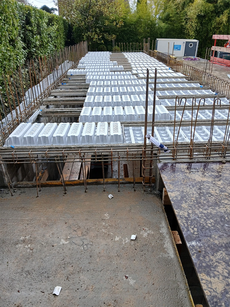toiture en poutrelle hourdis avec chainage en phase de construction