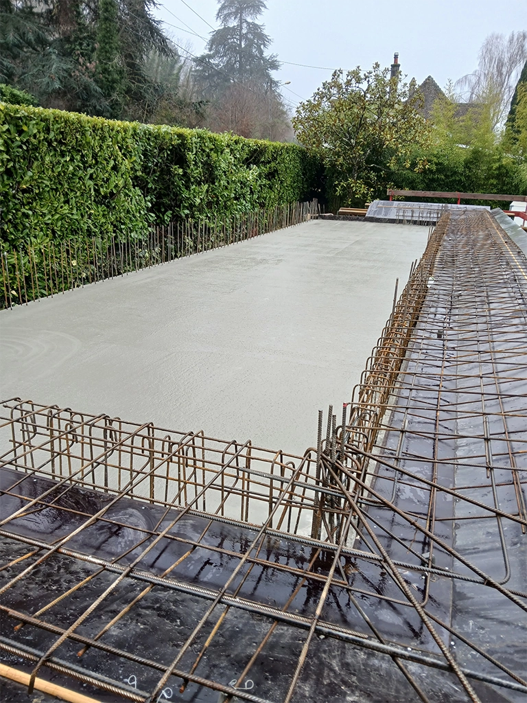 toiture coulage béton en travaux