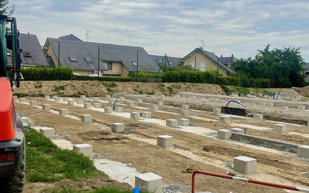 Plots de fondation dans un lotissement